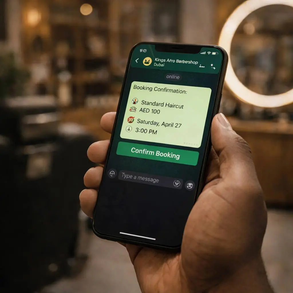 WhatsApp booking confirmation for haircut