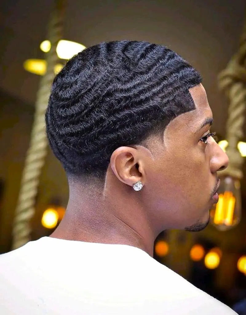 360 waves haircut with clean fade at Kings Afro Barbershop in JVC Dubai